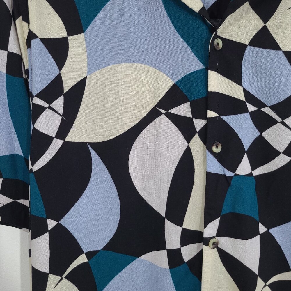 Asos Abstract Pattern Button Down Shirt - Small T… - image 4